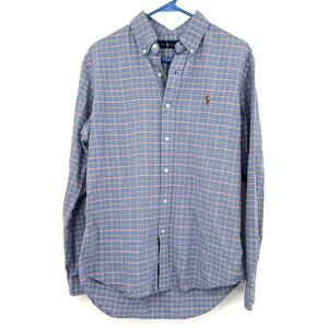 Ralph Lauren Size Medium Shirt Blue Plaid‎ Button Up Casual Workwear Business